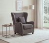 Ohrensessel mit Hocker, Taschenfederkern,Landhausstil Lesesessel Mikrofaser Grau Bild 3