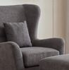 Ohrensessel mit Hocker, Taschenfederkern,Landhausstil Lesesessel Mikrofaser Grau Bild 5