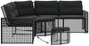 vidaXL Gartensofa in L-Form mit Kissen und Fußbank Schwarz Poly Rattan 365893 Bild 5