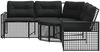 vidaXL Gartensofa in L-Form mit Kissen und Fußbank Schwarz Poly Rattan 365893 Bild 3