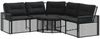 vidaXL Gartensofa in L-Form mit Kissen und Fußbank Schwarz Poly Rattan 365893 Bild 2