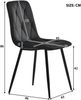 Merax Esszimmerstuhl (4 St), 4er-Set Polsterstuhl Design Stuhl, Twill Samt Esszimmerstuhl, Küchenstuhl mit Rückenlehne, Sitzfläche aus Samt Gestell aus Metal, Metallbeine, Schwarz Bild 4