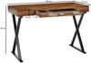 Schreibtisch 120 x 55 x 78 cm Sheesham Massivholz / Metall Schwarz, Design Bürotisch mit Schublade, HomeOffice Laptoptisch Computertisch mit Stauraum Bild 4