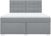 vidaXL Boxspringbett mit Matratze Hellgrau 180x200 cm Stoff 3290567 Bild 4
