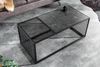 Moderner Couchtisch STRIVE 100cm Marmor-Look Industrielles Design schwarz Metall Bild 3