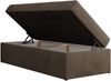Boxspringbett 90x200 Polsterbett ZERO 90 Einzelbett ohne Kopfteil, inkl. Stauraum & Multipocket-Matratze, Hotelbett - Braun Velvet - H3 - Topper Visco Bild 5