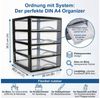 Hausfelder Schubladenbox Schubladenschrank A4 mit 4 Schubladen, Schreibtisch Ordnungssystem, (1-St, A4 mit 4 Schubladen), leicht zu reinigen, BPA-freier Kunststoff, verschiedene Größen Bild 2