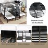 MODFU Etagenbett aus Eisen mit drei Liegeplätzen (Kinderbett, komfortabler Treppe mit Handläufen und zusätzlichem Stauraum, Metallbett 90x200cm&140x200cm), ohne Matratze Bild 4