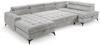 Wohnlandschaft Schlafsofa AGNESA Stoff Salvador Hellgrau Ottomane Links Bild 5