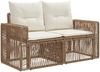 vidaXL Gartensofa-set 11 pcs Beige und Cremeweiß Poly-Rattan 3435174 Bild 4