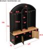 Merax Kleiderschrank Eingangsbereichsschrank mit Schuhregal, Ablagen und Haken, Garderobenschrank, Schwarz Bild 4