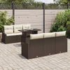 vidaXL Garten-Sofa-Set mit Kissen 7 pcs Braun und Creme Poly-Rattan 3348924 Bild 3