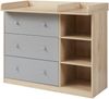 Wickelkommode Beldinupp mit Wickelaufsatz 93x110x55 cm Eicheoptik/Grau [en. casa] Bild 3