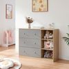 Wickelkommode Beldinupp mit Wickelaufsatz 93x110x55 cm Eicheoptik/Grau [en. casa] Bild 2
