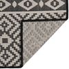 vidaXL Outdoor-Teppich Flachgewebe 80x150 cm Schwarz Gestreift 340848 Bild 2