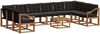 vidaXL Outdoor-Sofagarnitur mit Kissen 11 pcs Natürlich und Schwarz 3369131 Bild 2