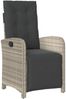vidaXL 7-tlg. Garten-Essgruppe mit Kissen Hellgrau Poly Rattan 3212610 Bild 3