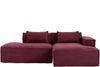 LVHOM Ecksofa 2 Sitzer, Modulares Sofa 235 cm breit, L-Form Sofa mit 2 Kissen, Schlafsofa aus Cordstoff, kein Aufbau erforderlich, Weinrot Bild 2