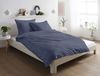 Mako-Satin Bettwäsche "Premium" aus 100% Baumwolle - Uni Marine 155x220 cm und 80x80 cm Bild 3
