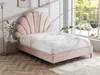 Vente-unique - LIVAYA Bett SamtStoff Puderrosa - B 205 cm x H 140 cm x L 166 cm Bild 2