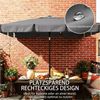 Outsunny Sonnenschirm rechteckig Balkonschirm mit 3-facher Neigung 8 Streben, LxB: 183x122 cm, rechteckig Balkonschirm, Strandschirm, für Strand Balkon Garten, 183 x 122 x 222 cm, Dunkelgrau Bild 3