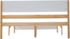 Doppelbett, Holzbett, Kiefernholzrahmen mit Mittelfuß, Jugendbett, Erwachsenenbett, mit Kopf- und Fußteil aus MDF, Weiß + Natur, 140x200 cm Bild 5
