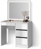 Livinity® Schminktisch Imola, Weiß/Weiß, 90 cm mit LED-Spiegel (2-St) Bild 5