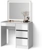 Livinity® Schminktisch Imola, Weiß/Weiß, 90 cm mit LED-Spiegel (2-St) Bild 4