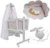 Babybett Beige 100 x 77 cm mit Rollen Vitalispa Bild 2