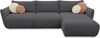 DOMO. collection Ecksofa 800 022, Modulsofa in L-Form mit Taschenfederkern und attraktiver Biese-Naht, Sofa, Polsterecke, Eckcouch 276 x 168 x 79 cm (BxTxH), dunkelgrau Bild 5