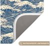 OnlyWow Badematte Waves - Klassisch - Blau, Höhe 10 mm, Polyester, Rechteckig, Badezimmerteppich, Badteppich, Rutschfest, Badvorleger, Waschbar Bild 3