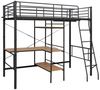 Etagenbett mit Tischrahmen Grau Metall 90x200 cm Bild 2