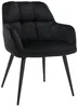Vente-unique - Stuhl 2er-Set - Samt & Metall - Schwarz - PEGA von Pascal MORABITO Bild 3