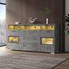 Merax Sideboard mit 3 Schubladen und 3 offenen Fächern (1 St), Kommode Industrial mit LED,Lowboard mit Metallgriff,B:140cm Bild 3