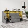 Merax Sideboard mit 3 Schubladen und 3 offenen Fächern (1 St), Kommode Industrial mit LED,Lowboard mit Metallgriff,B:140cm Bild 2