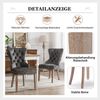 Samt-Polsterstuhl 2er Set mit Massivholzbeinen, höhenverstellbar und Türklopfer-Design, heller grau Bild 5