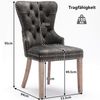 Samt-Polsterstuhl 2er Set mit Massivholzbeinen, höhenverstellbar und Türklopfer-Design, heller grau Bild 4