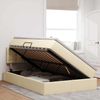 vidaXL Bett mit Stauraum und LED mit Matratze Creme 120 x 190 cm Stoff 3371260 Bild 4