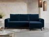 Ecksofa L-form, Bettsofa mit Schlaffunktion, zwei Bettkasten - AXEL - Dunkelblau Velours Bild 2