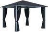 vidaXL Pavillon mit Vorhängen & LED-Lichterkette 3x3 m Anthrazit Alu 3070333 Bild 3