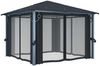 vidaXL Pavillon mit Vorhängen & LED-Lichterkette 3x3 m Anthrazit Alu 3070333 Bild 4