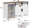 Buffet-Anrichte 137x40x81,5 cm mit Schiebetüren, 4 Schubladen und Vintage-Design in Weiß Bild 5