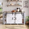Buffet-Anrichte 137x40x81,5 cm mit Schiebetüren, 4 Schubladen und Vintage-Design in Weiß Bild 3