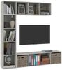 vidaXL 3-tlg. Bücher-/TV-Schrank Set Betongrau 180x30x180 cm 278792 Bild 3