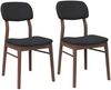 vidaXL Esszimmerstühle mit Kissen 2 Stk. Braun Massivholz Gummibaum 4102524 Bild 2