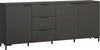 'Alternative' Sideboard mit drei Türen, Faserplatte Kosmos Anthrazit, 201 x 40 x 83,5 cm Bild 4