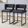 Barstuhl aus PU mit gepolstertem Sitz und Metallgestell, 91,4 cm hoch, Schwarz Bild 3