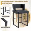 Barstuhl aus PU mit gepolstertem Sitz und Metallgestell, 91,4 cm hoch, Schwarz Bild 4