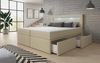 Boxspringbett Rinori mit LED, USB und Stauraum 140x200 Beige H2 (bis 70kg) Bild 4