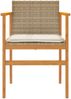 vidaXL Gartenstühle mit Kissen 2 Stk. Beige Poly Rattan Massivholz 368713 Bild 5